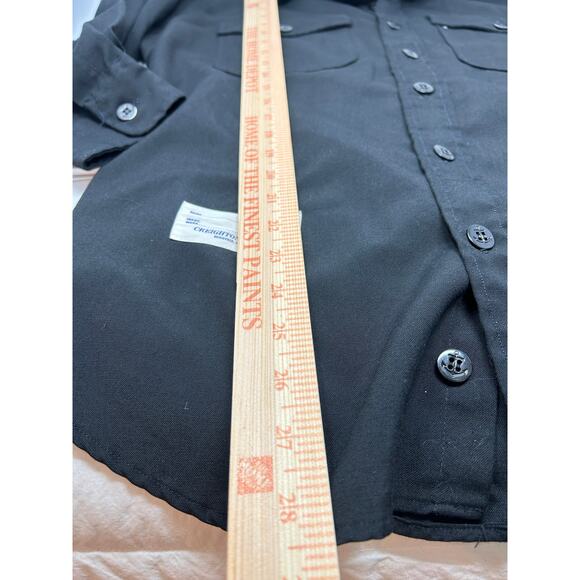 Creighton VTG Shirt Men 16 1/2-32 Black Pockets Navy Logo Minimalist Sturdy - Picture 8 of 9